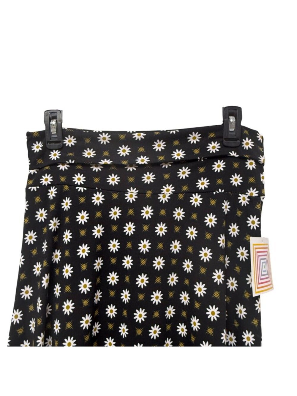 LULAROE Maxi Skirt Black Daisy Print Size Small Stretch Pull On Womens NWT - Picture 6 of 9
